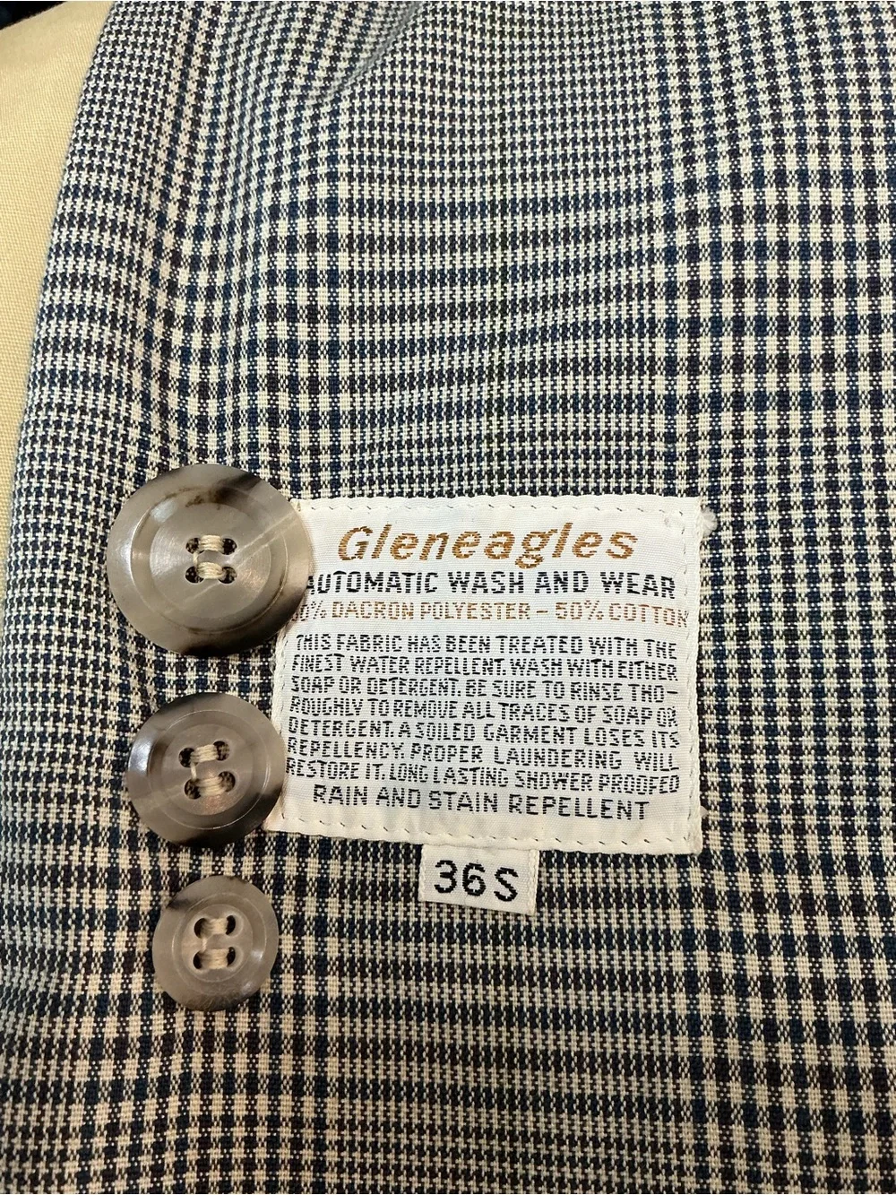 Vintage Gleneagles Weatherproofs Trench Coat Raincoat Houndstooth Lined (UNISEX)